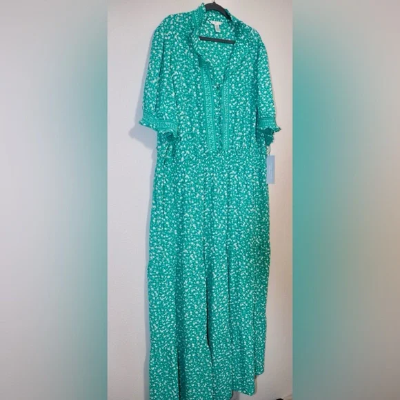 Jade Ivory Peasant Dress - Picture 1 of 8